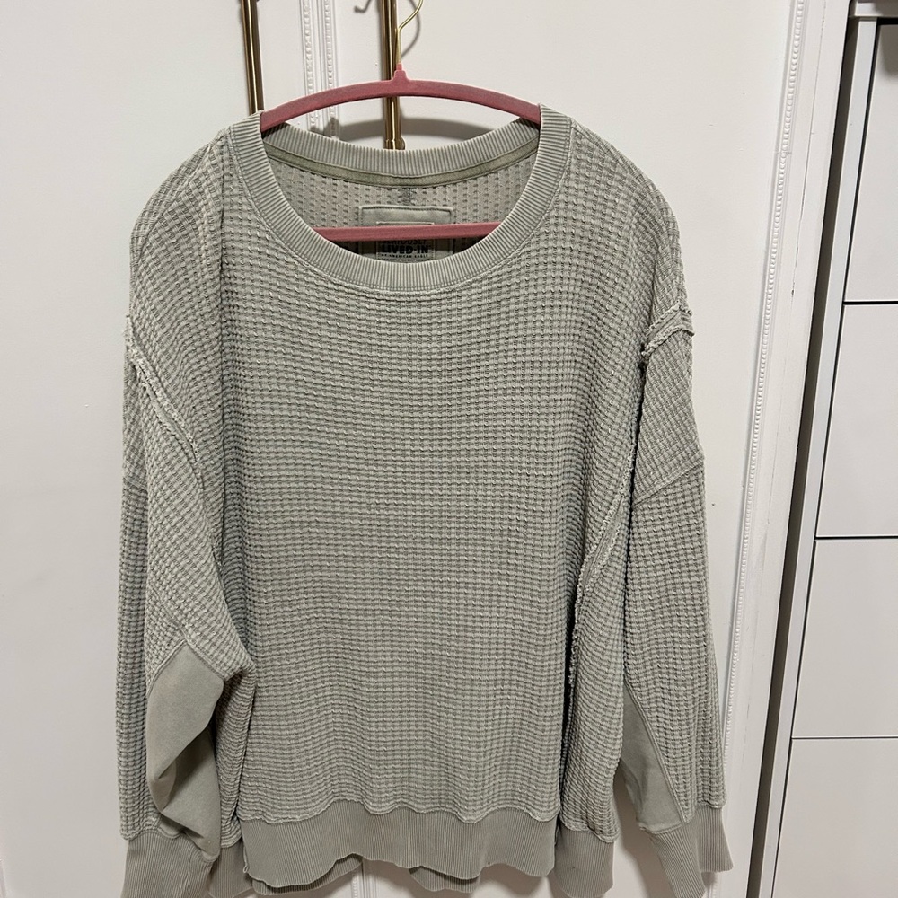 American Eagle Outfitters Light Gray Knit Top